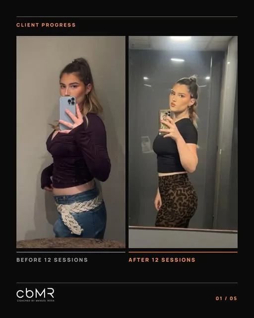 Post: client progress, before and after twelve sessions